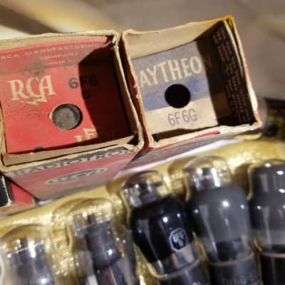RCA etc. Matched Pair (2) 6F6G tNOS AT1000 TESTED Vacuum Tubes greyglass Power Pentode 1935-1952 image 2