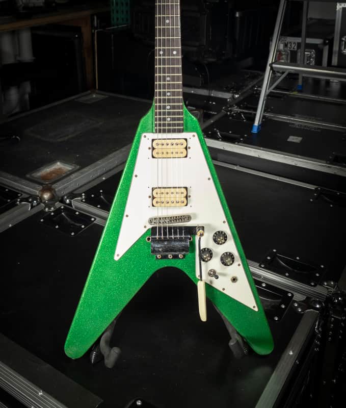 Greco Flying V 1978 - Green Sparkle image 1