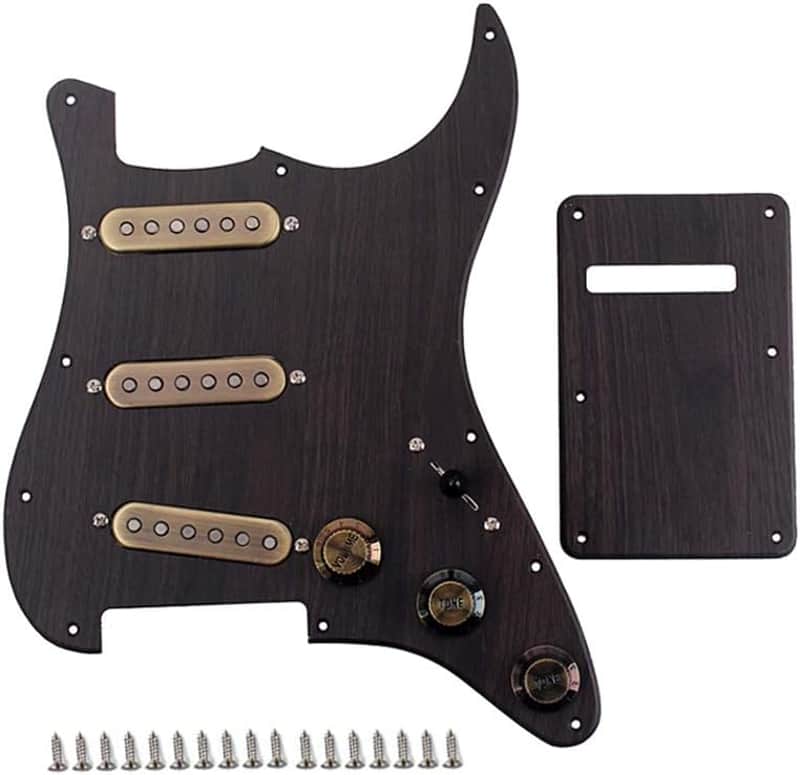 Prewired Loaded Pickguard,Electric Guitar Pickguard with SSS Guitar Pickup Set, for 3-ply Stratocaster Pick Guard Loaded High Output Alnico V Single Coil Humbucker Replacement Parts image 1