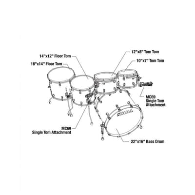 Tama WBR52LBNS-RWO Starclassic Walnut/Birch Red and White Oyster - Drum Shell Set image 4