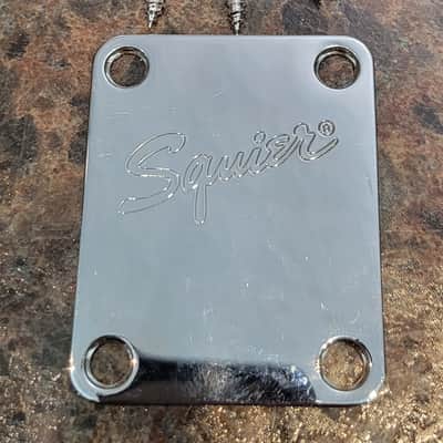 Squier Strat Neck Plate with screws image 1