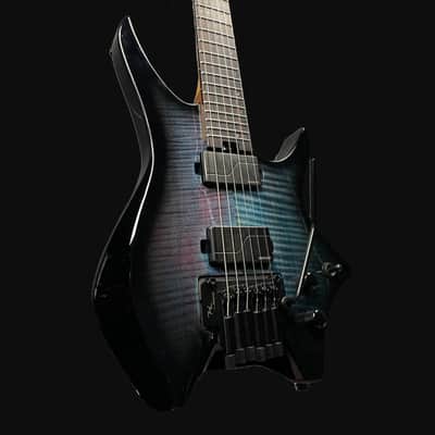 HILS Guitars HN7 NEXT Transparent Blue Burst Headless Guitar w/ Gigbag image 5