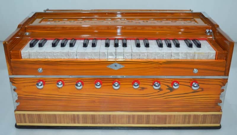 Handmade Harmonium 9 Stopper Chudidar Laying Style Best Multi Bellow42 Key Two Reed image 1