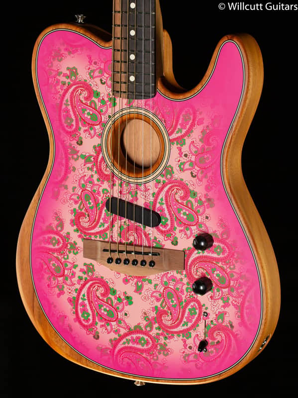Fender American Acoustasonic Telecaster Pink Paisley (433) image 1