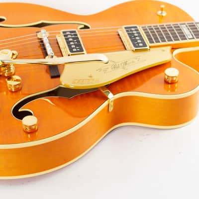 Gretsch G6120T-55 Vintage Select '55 Chet Atkins Hollow Body with Bigsby 2023 Vintage Orange Stain image 12