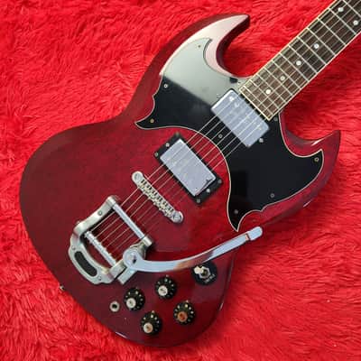 Very Rare Morris SG Deluxe (H.S. Anderson) 1973 - John Cipollina Clone? - Bigsby Style Tremolo - Original Maxon Humbuckers - Cherry Finish - Made In Japan MIJ image 1