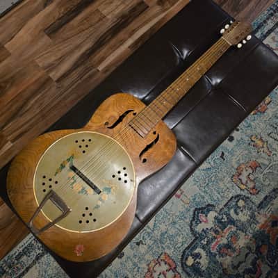 1930s Kay Del Oro "Fauxbro" Resonator Acoustic Guitar w/ Case image 5