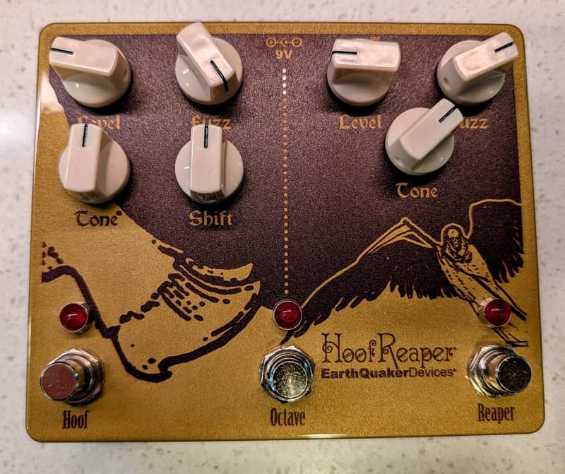 EarthQuaker Devices Hoof Reaper Dual Fuzz V2 - Gold & Oxblood Open Box image 1