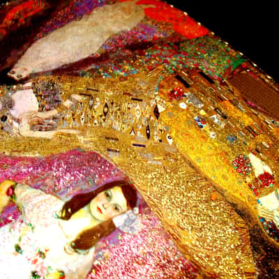 Framus 12 String Acoustic. klimt Art by El Daga 2005 Collage Goldtone.  Collectible. Only 1. RARE. image 21