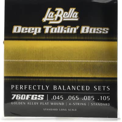 La Bella 760FGS Deep Talkin' Bass Gold Flats Electric Bass Guitar Strings - .045-.105 image 1