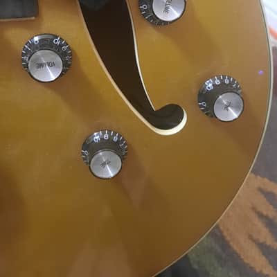 Hagstrom HJ500 Vintage Series Gold Top Jazz Hollowbody Guitar Sweden image 5