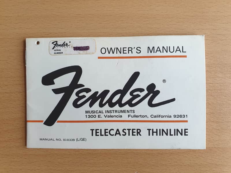 [Vintage] Fender Telecaster Thinline Owner's Manual 1975 (#1) image 1