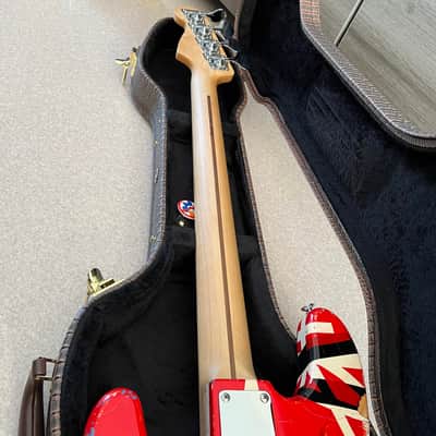 Custom made Frankenbass Wolfgang Van Halen Frankenstein Bass Musikraft Neck Frankenstrat - Red/White/Black image 23
