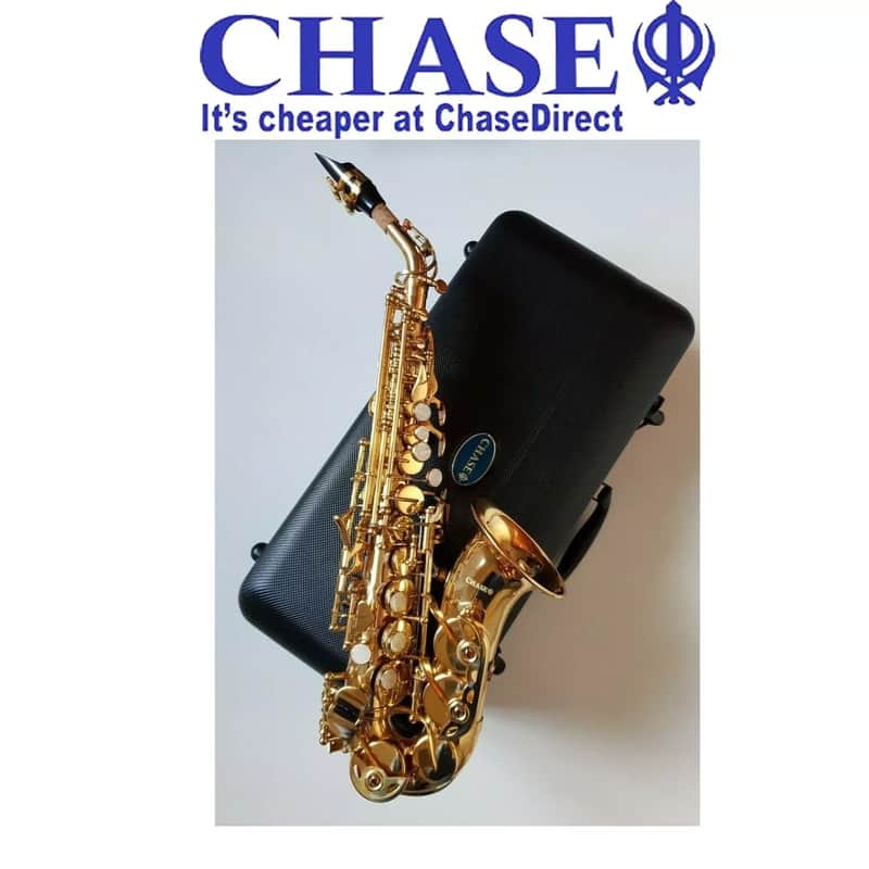 Saxophone Soprano Curved Shape in Bb Gold Finish + Hard Case Chase Outfit~ image 1