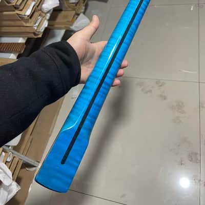 1 Round stainless steel 22 frets blue gloss finish flame Maple guitar neck 25.5inch hole 10mm 。1 image 2