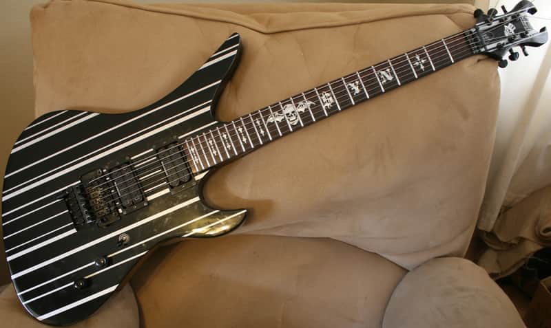 Schecter Synyster Gates Standard Electric Guitar-Black w/Custom Case& EVH D-Tuna image 1