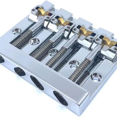 Hipshot KickAss High-mass Bass Bridge for 5-bolt Fender, Chrome image 2