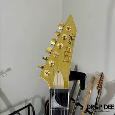 ESP LTD Kirk Hammett Signature KH-V Electric Guitar w/ Case - Metallic Gold image 10