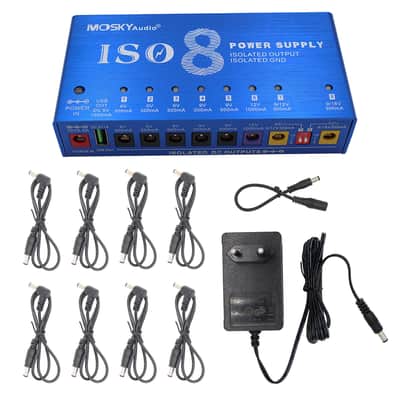Mosky ISO-8 Guitar Effect Pedal Power Supply 8 Isolated DC Outputs/5V USB Output,price include the import duty for US buyer image 2