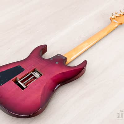 1990 BC Rich Gunslinger NJ Series SSH Flame Top Purple Sunburst w/ Floyd Rose & Case, Japan image 13