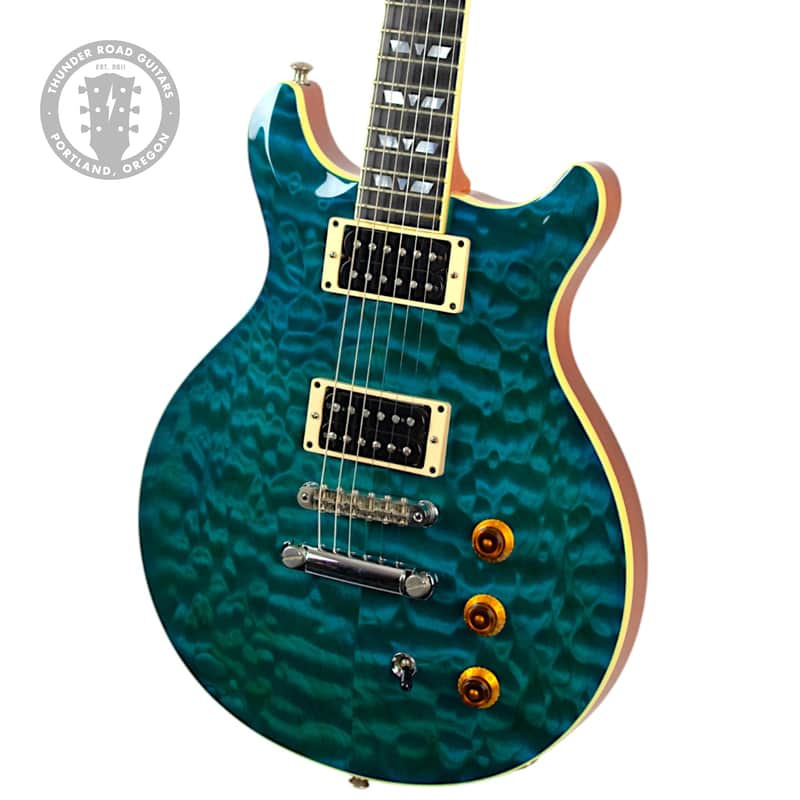 Used Hamer Studio Custom Transparent Blue Quilted Maple w/Pearly Gates Pickups - One of a Kind Hamer #453448 image 1