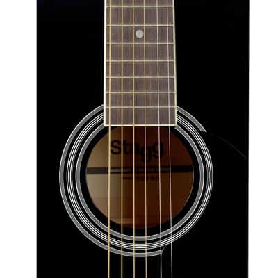 Stagg 4/4 Auditorium Acoustic Guitar - Black - SA20A BLK image 2