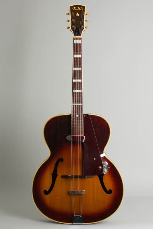 Vega  C-56 Special w/DeArmond Rhythm Chief Pickup Arch Top Acoustic Guitar (late 1940s), ser. #5370, black hard shell case. image 1