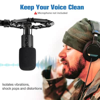 Razer Seiren X Shock Mount With Pop Filter Matching Mic Boom Arm Stand, Compatible For Razer Seiren X Microphone image 4