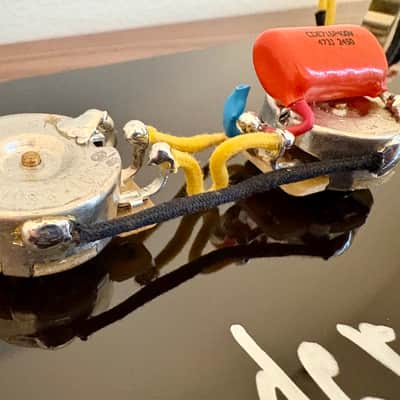 Fender Precision Bass (Standard P-Bass) wiring harness with 0.047uF Sprague Orange Drop Capacitor image 3