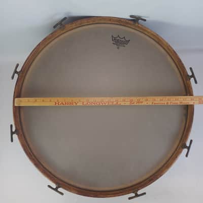 Leedy 12x24"Bass Drum Vintage 30s Elkhart,IN Era Mahogany/Poplar+3 Maple ReRings image 12