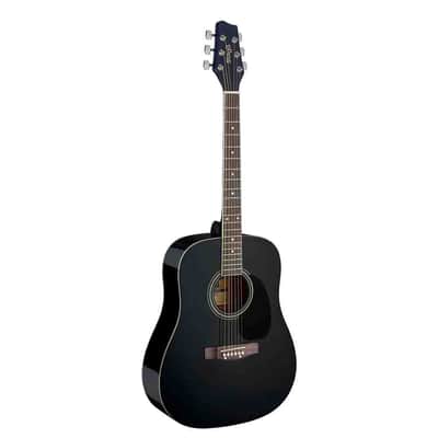 Stagg SA20D BLK Dreadnought Basswood Top Nato Neck 6-String Acoustic Guitar - Black image 5