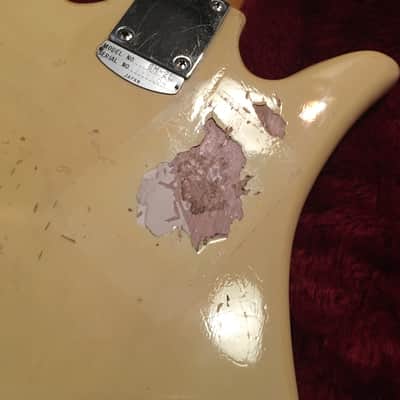 c.1966 Teisco SM-2L MIJ Vintage Guitar "Tulip"  Aged White image 10