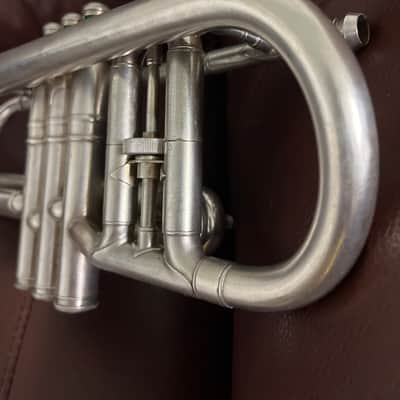 Conn Victor (model 4A) Bb and A cornet (1923) SN 199151 (Silver plated) (very rare) (opera glass - micro tuner)(professional) image 19