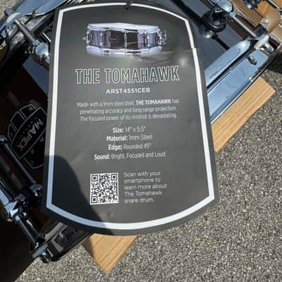 Mapex ARST4551CEB Armory Tomahawk 14x5.5" Steel Snare Drum 2010s - Black Chrome image 4