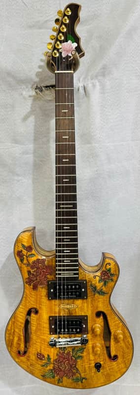 Blueberry Handmade Electric Guitar Double Cutaway Semi-Hollowbody image 1
