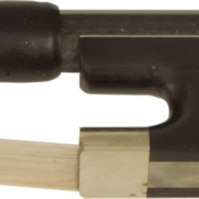 Glasser Bass Bow French Braided Carbon Fiber Round, Fully Lined Ebony Frog, Nickel Wire Grip & Tip image 1