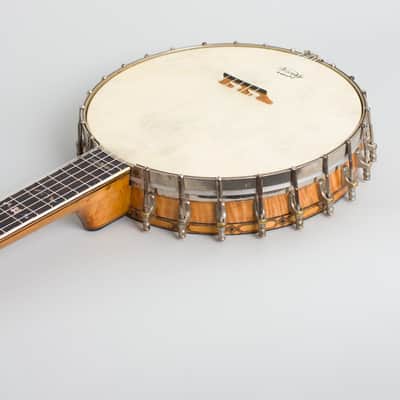 Bacon Professional FF Special Grand Concert 5 String Banjo, c. 1915, period black hard shell case. image 7