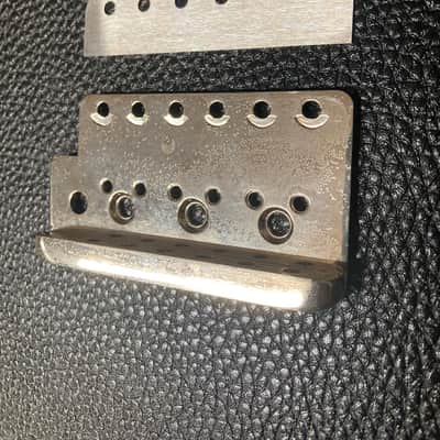 Wudtone Lefty Strat Tremolo Bridge Plate CP HOLY GRAIL 2-1/6" string spaced 2025 - Aged nickel image 3
