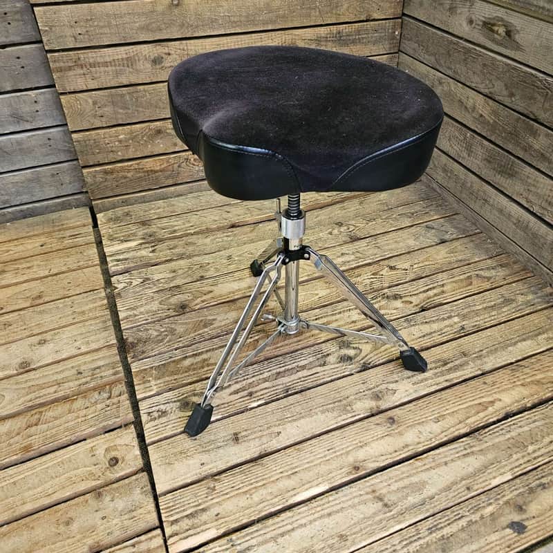 Drum Stool Custom Percussion With Cloth Saddle Shape Top USED! RKPTC300526 image 1