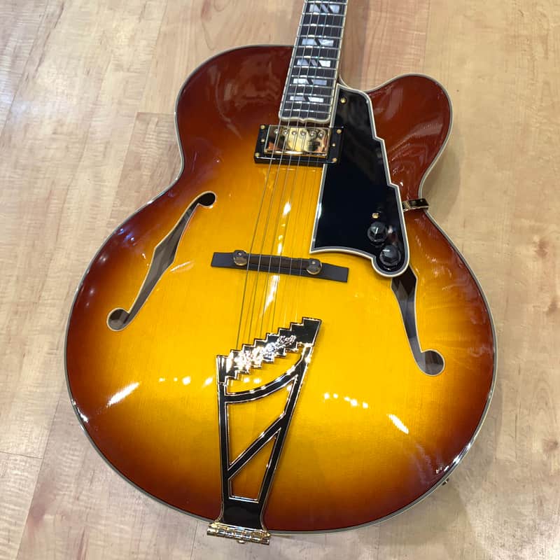 D'Angelico Excel Series EXL-1 Archtop Electric Hollow-Body Jazz Guitar with Humbucker Pickup Iced Tea Burst image 1