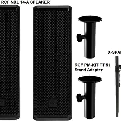2x RCF NXL 14-A COMPACT 6" Active 2-Way Speakers 2100W+ +2x RCF PM-KIT TT 515 Stand Adapter + 2x ProX Poles image 1