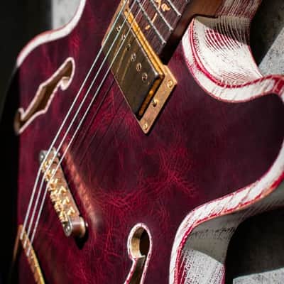 Paoletti Custom Leather hollowbody | 1 of 1 | boutique | rare image 3