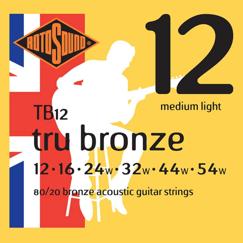 Rotosound TB12 Tru Bronze 80/20 Bronze Acoustic Guitar Strings - Medium Light (12 - 54) image 1
