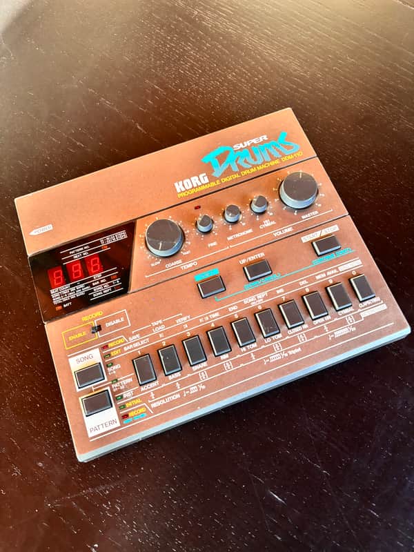 Korg DDM-110 Super Drums Drum Machine 1985 - Black image 1