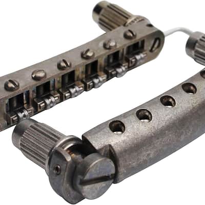 Guitar Tune-O-Matic Bridge and Stop Bar Tailpiece Combo Replacement Compatible with LP SG EPI 6 String Electric Guitar(GS001 + GM005, rust color) image 2