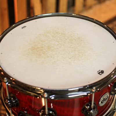 Used DW Collector's Maple Candy Apple Red over Redwood Stump Drum Set - 22,10,12,14,16,14sn image 12