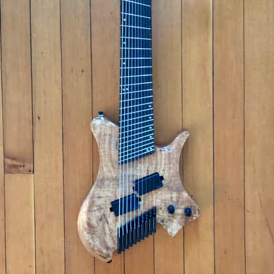 2023 Agile Perihelion Pro 10 String Guitar 102528 Mod Gloss Solid Spalted Flame Natural with Douglas EGC-400 HD Black Burgundy Headless Guitar Case image 2
