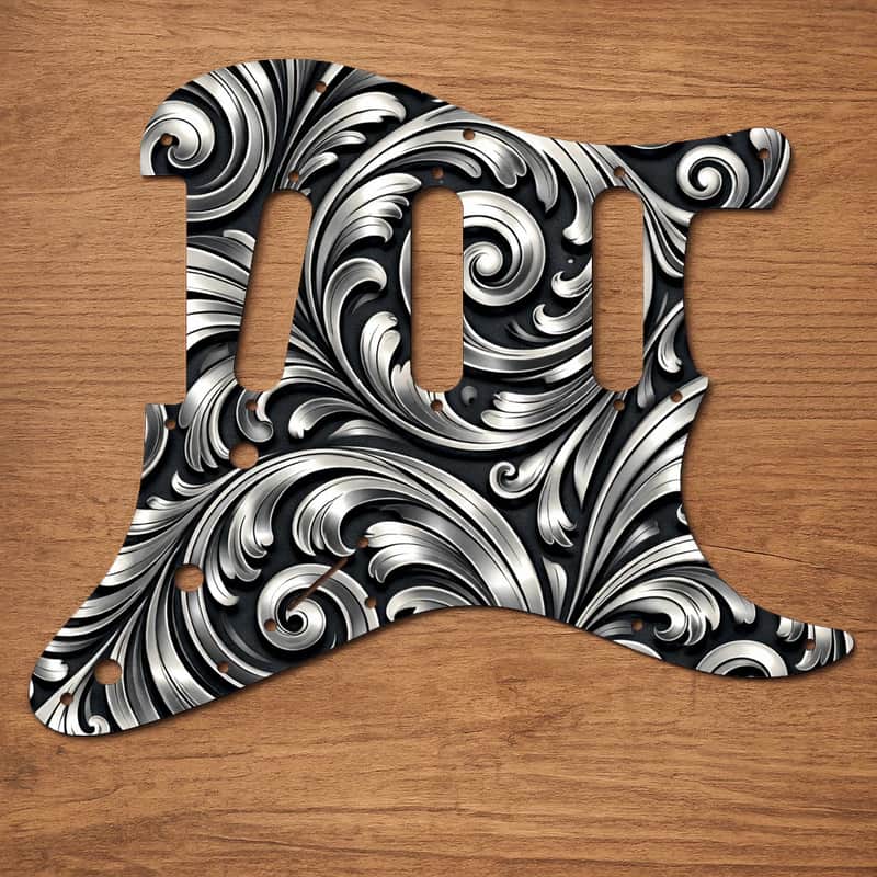 Stratocaster SSS 11 Hole Pickguard USA/Mexico UV Printed Graphics image 1
