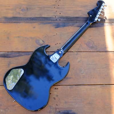 Vintage Fujigen SG Copy NEW FRETS! (Encore) ca 1966 - Black MIJ W/Hagstrom image 7