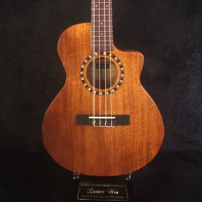Handcrafted 5 String Baritone Ukulele, Hawaiian Koa, Cutaway, Soft-bag, Bruce Wei UC19-2005 image 10